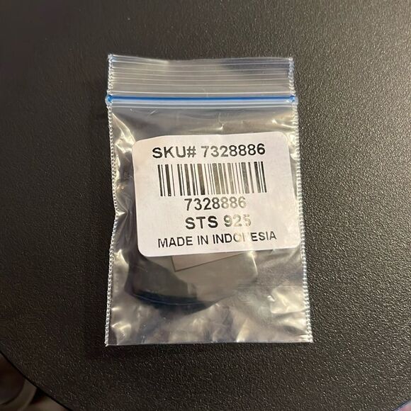 Triangle abalone shell pendant with sterling silver accents. - Picture 7 of 7